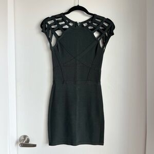 bebe Black Cage-Detail Sheath Dress